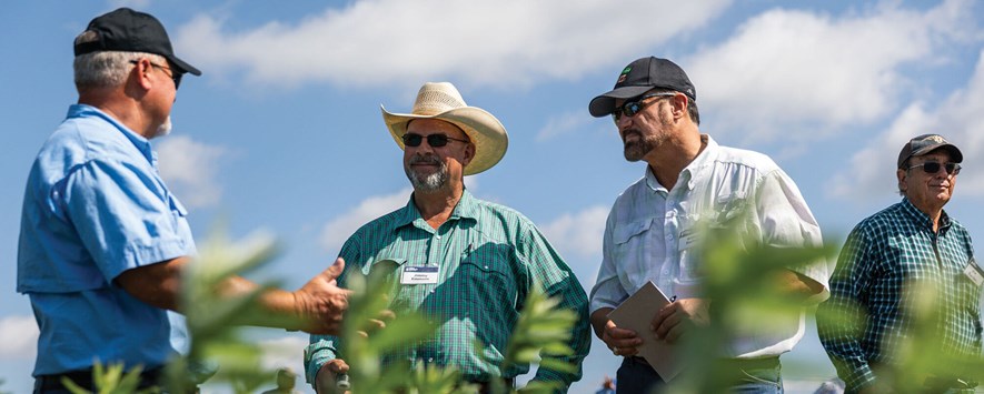 Jimmy Emmons participates with other producers in a field tour.